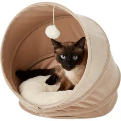 Frisco Foldable Canopy Cat Bed, Sandy Beige -Cat Dog Supply Store 140164 PT4. AC SS1800 V1565383626