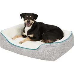 Frisco Sherpa Rectangular Bolster Cat & Dog Bed -Cat Dog Supply Store 144851 PT4. AC SS1800 V1578442937