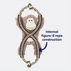 Frisco Monkey Plush With Rope Squeaky Dog Toy -Cat Dog Supply Store 147067 PT2. AC SS1800 V1678723896