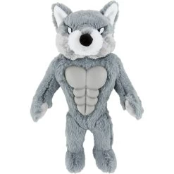 Frisco Wolf Muscle Plush Squeaky Dog Toy