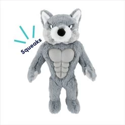 Frisco Wolf Muscle Plush Squeaky Dog Toy -Cat Dog Supply Store 147082 PT2. AC SS1800 V1691776574