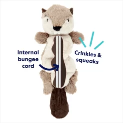 Frisco Beaver Bungee Plush Squeaky Dog Toy -Cat Dog Supply Store 152824 PT2. AC SS1800 V1686579686