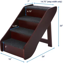 Frisco Deluxe Foldable Wooden Carpeted Cat & Dog Stairs -Cat Dog Supply Store 156781 PT3. AC SS1800 V1569621868