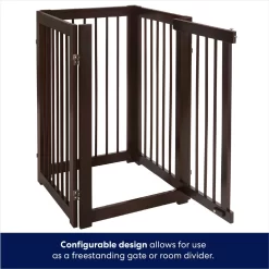 Frisco Deluxe Configurable 4-Panel Wood Dog Gate -Cat Dog Supply Store 156793 PT5. AC SS1800 V1671203001