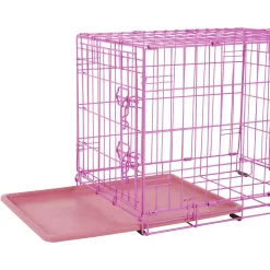 Frisco Fold & Carry Single Door Collapsible Wire Dog Crate, Pink -Cat Dog Supply Store 160806 PT3. AC SS1800 V1561066324