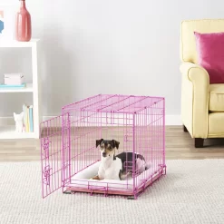 Frisco Fold & Carry Single Door Collapsible Wire Dog Crate, Pink -Cat Dog Supply Store 160806 PT6. AC SS1800 V1561066044