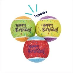 Frisco Birthday Fetch Squeaky Tennis Ball Dog Toy -Cat Dog Supply Store 162914 PT2. AC SS1800 V1692020013