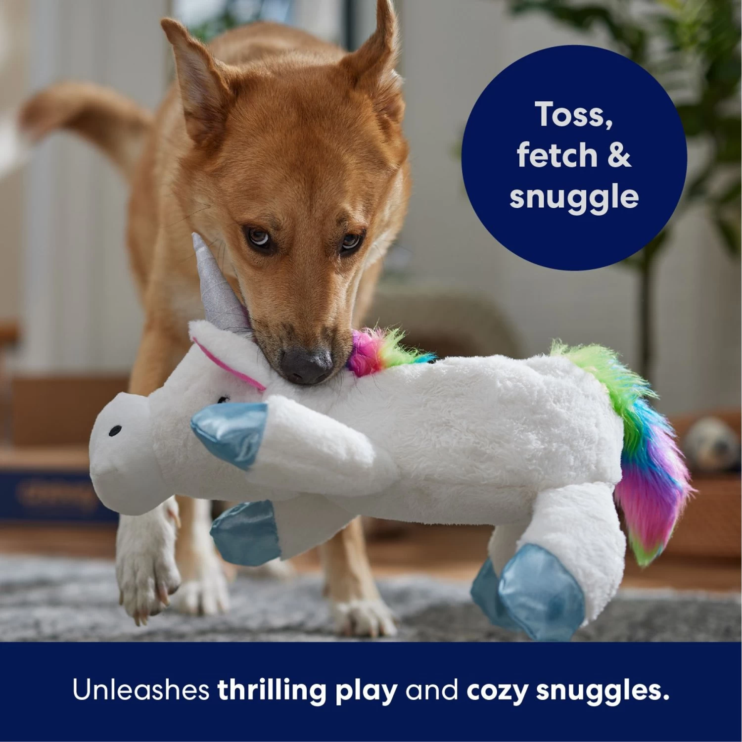 Frisco Unicorn Plush Squeaky Dog Toy 5 Frisco Unicorn Plush Squeaky Dog Toy - Image 5