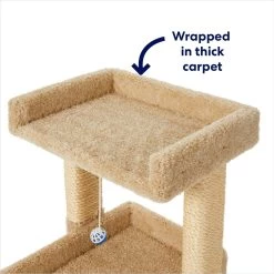 Frisco 32-in Real Carpet Wooden Cat Tree With Toy -Cat Dog Supply Store 208920 PT2. AC SS1800 V1667228691