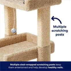 Frisco 32-in Real Carpet Wooden Cat Tree With Toy -Cat Dog Supply Store 208920 PT3. AC SS1800 V1667228600