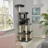 Frisco 73-in Cat Tree With Hammock, Condo, Lounge Basket, Top Perch & Bed