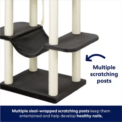 Frisco 73-in Cat Tree With Hammock, Condo, Lounge Basket, Top Perch & Bed -Cat Dog Supply Store 214384 PT4. AC SS1800 V1667228721