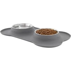 Frisco Silicone Stainless Steel Double Diner Dog & Cat Bowl -Cat Dog Supply Store 215990 PT2. AC SS1800 V1591020093