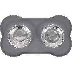 Frisco Silicone Stainless Steel Double Diner Dog & Cat Bowl -Cat Dog Supply Store 215990 PT3. AC SS1800 V1591020095
