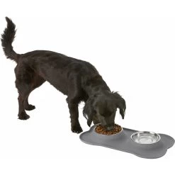 Frisco Silicone Stainless Steel Double Diner Dog & Cat Bowl -Cat Dog Supply Store 215990 PT5. AC SS1800 V1605662218