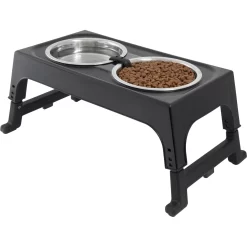 Frisco Stainless Steel Bowls With Adjustable Elevated Holder -Cat Dog Supply Store 216015 PT2. AC SS1800 V1591020383