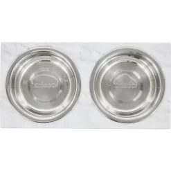 Frisco Marble Print Stainless Steel Double Elevated Dog Bowl -Cat Dog Supply Store 216017 PT3. AC SS1800 V1591020397