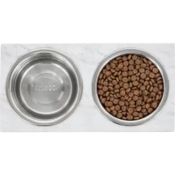 Frisco Marble Print Stainless Steel Double Elevated Dog Bowl -Cat Dog Supply Store 216017 PT4. AC SS1800 V1591020400