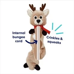 Frisco Holiday Reindeer Bungee Plush Squeaky Dog Toy -Cat Dog Supply Store 228555 PT2. AC SS1800 V1694809545