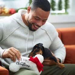 Frisco Holiday My First Christmas Bone Plush Squeaky Dog Toy -Cat Dog Supply Store 233166 PT2. AC SS1800 V1601304755