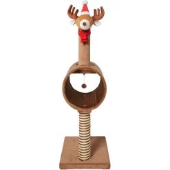 Frisco Holiday 52.3-in Reindeer Cat Scratching Post & Tunnel -Cat Dog Supply Store 236569 PT3. AC SS1800 V1601332856