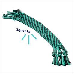 Frisco Flat Teal & Gray Braided Rope Squeaky Fetch Dog Toy -Cat Dog Supply Store 242127 PT2. AC SS1800 V1695748438