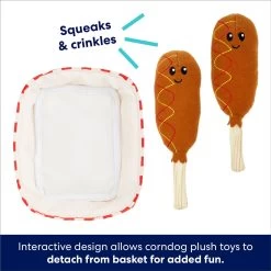 Frisco Corndog Interactive Plush Squeaky Dog Toy -Cat Dog Supply Store 252746 PT2. AC SS1800 V1695760990
