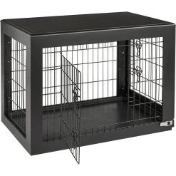 Frisco Double Door Furniture Style Dog Crate, Black -Cat Dog Supply Store 253026 PT5. AC SS1800 V1617644239