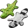 Frisco Alligator Stuffing-Free Flat Plush Squeaky Dog Toy & Frisco Raccoon Stuffing-Free Flat Plush Squeaky Dog Toy