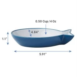 Frisco Fish Shaped Non-skid Ceramic Cat Dish -Cat Dog Supply Store 256109 PT2. AC SS1800 V1616697170