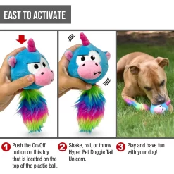 Hyper Pet Doggie Pal Unicorn Squeaky Interactive Plush Dog Toy -Cat Dog Supply Store 258938 PT4. AC SS1800 V1605920843