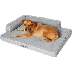 Frisco Faux Linen Corner Personalized Bolster Dog Bed W/Removable Cover, Harbour Blue, XL -Cat Dog Supply Store 262161 PT2. AC SS1800 V1615568485