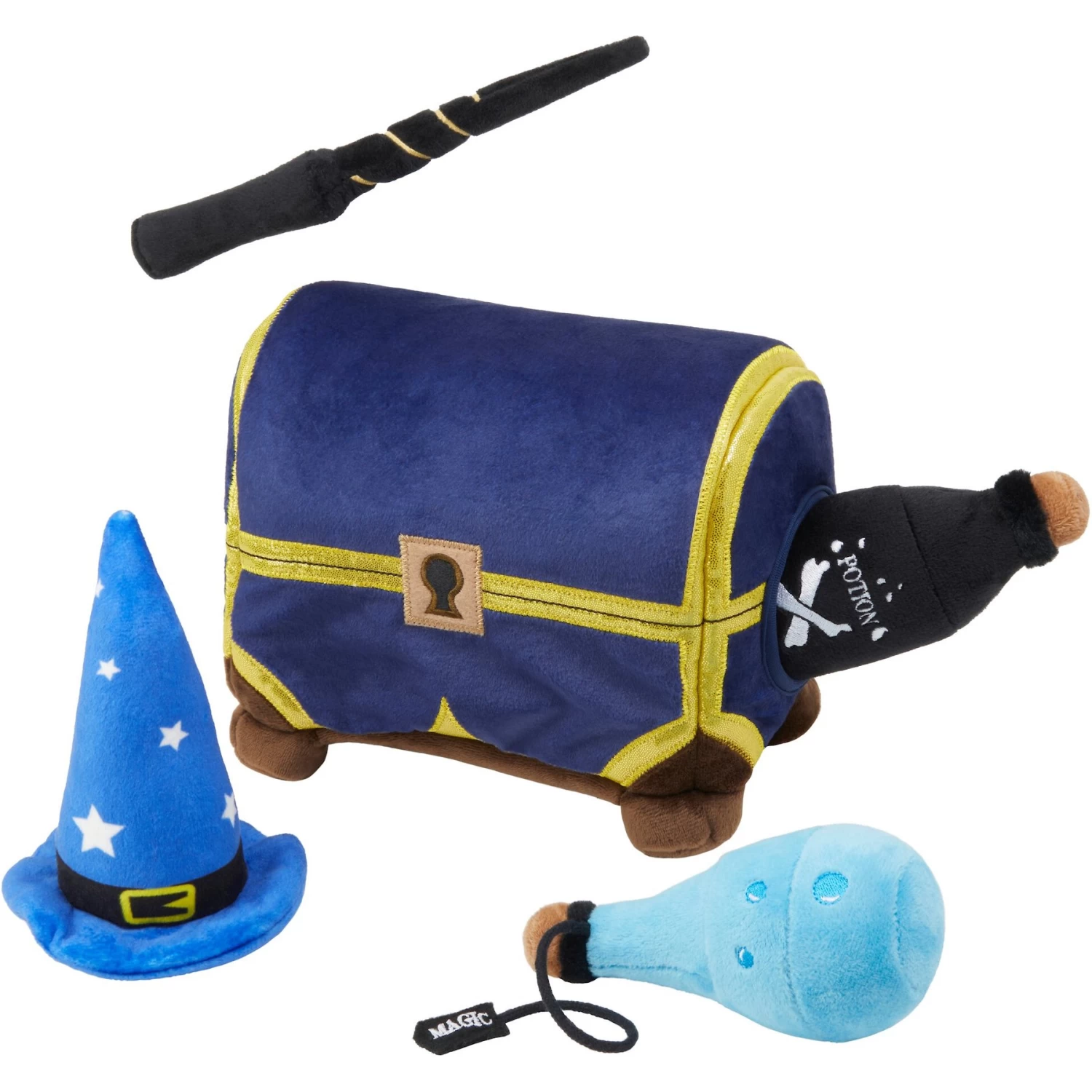 Frisco Magic Chest Hide & Seek Puzzle Plush Squeaky Dog Toy 1 Frisco Magic Chest Hide & Seek Puzzle Plush Squeaky Dog Toy