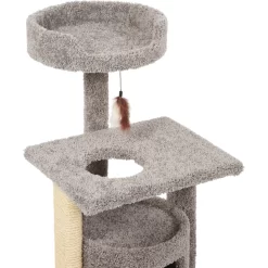 Frisco 37-in Real Carpet Cat Tree With Condo, Grey -Cat Dog Supply Store 282755 PT3. AC SS1800 V1621949298