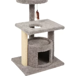 Frisco 37-in Real Carpet Cat Tree With Condo, Grey -Cat Dog Supply Store 282755 PT4. AC SS1800 V1621949342