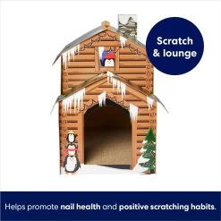 Frisco Holiday Log Cabin Cardboard Cat House -Cat Dog Supply Store 287287 PT2. AC SS1800 V1695047241
