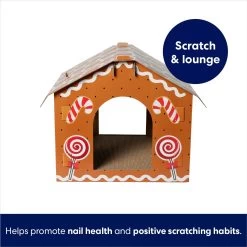 Frisco Holiday Gingerbread House Cardboard Cat House Cat Toy -Cat Dog Supply Store 287289 PT2. AC SS1800 V1695044346