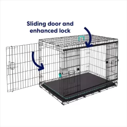 Frisco Heavy Duty Enhanced Lock Sliding Double Door Fold & Carry Wire Dog Crate & Mat Kit -Cat Dog Supply Store 297461 PT3. AC SS1800 V1633114897