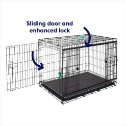 Frisco Heavy Duty Enhanced Lock Sliding Double Door Fold & Carry Wire Dog Crate & Mat Kit -Cat Dog Supply Store 297461 PT6. AC SS1800 V1633115281