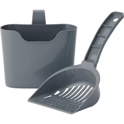 Frisco Plastic Litter Scooper With Caddy & IRIS USA Open Top Litter Box With Scatter Shield -Cat Dog Supply Store 298166 PT2. AC SS1800 V1623196049