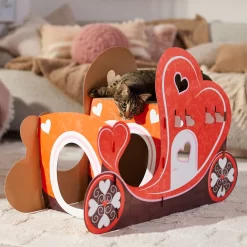 Frisco Valentine Love Carriage Cardboard Cat House, 2-Story -Cat Dog Supply Store 301565 PT4. AC SS1800 V1701364873