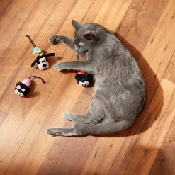 Disney Mickey & Friends Plush Mice Cat Toy With Catnip, 3 Count & Disney Mickey Mouse Plush Kicker Cat Toy With Catnip -Cat Dog Supply Store 302344 PT3. AC SS1800 V1623078456