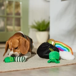 Frisco St. Patrick's Pot Of Gold Hide & Seek Puzzle Plush Squeaky Dog Toy -Cat Dog Supply Store 303130 PT4. AC SS1800 V1700163009
