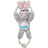 Frisco Easter Bunny Plush With Rope Squeaky Dog Toy