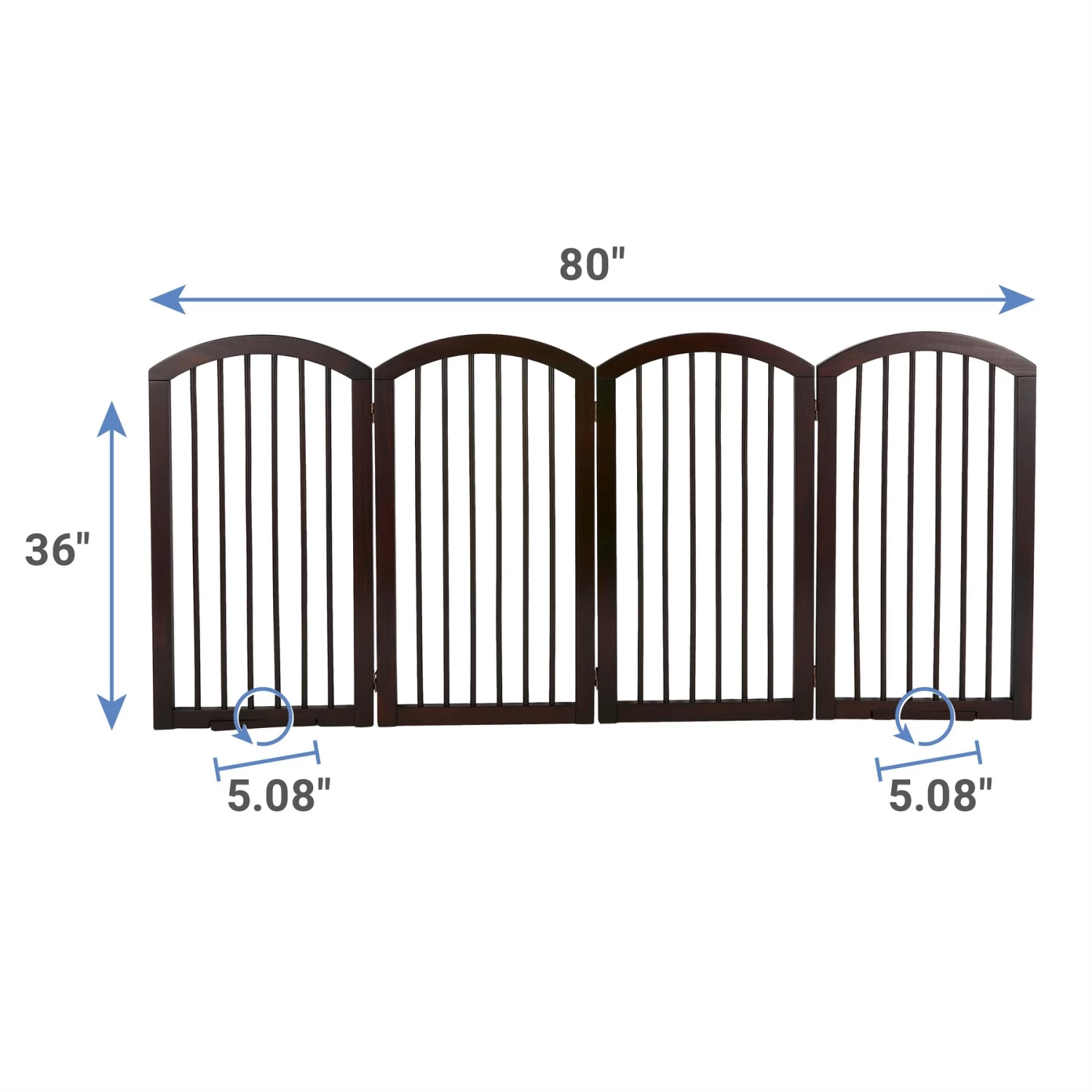 Frisco Arch 4-Panel Solid Wood Dog Gate 2 Frisco Arch 4-Panel Solid Wood Dog Gate - Image 2