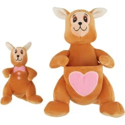 Frisco Valentine Kangaroo & Joey Plush Squeaky Dog Toy -Cat Dog Supply Store 312899 PT2. AC SS1800 V1641836533