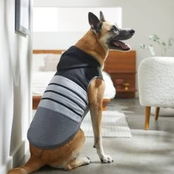 Frisco Gray Striped Dog & Cat Hoodie -Cat Dog Supply Store 317305 PT8. AC SS1800 V1646437959