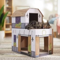 Frisco Farmhouse Cardboard Cat House, 2-Story -Cat Dog Supply Store 317733 PT3. AC SS1800 V1676566492
