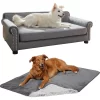 Frisco Sofa Pet Bed With Removable Cover & Frisco Eyelash Cat & Dog Blanket