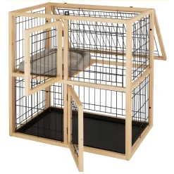 Frisco Collapsible Wood & Wire Cat Cage Playpen, 2 Level -Cat Dog Supply Store 323214 PT3. AC SS1800 V1645493866
